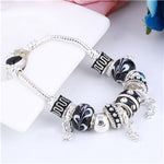 ZOSHI Pink Crystal Charm Silver Bracelets & Bangles for Women