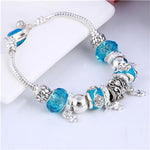 ZOSHI Pink Crystal Charm Silver Bracelets & Bangles for Women