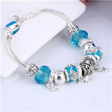 ZOSHI Pink Crystal Charm Silver Bracelets & Bangles for Women