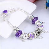 ZOSHI Pink Crystal Charm Silver Bracelets & Bangles for Women