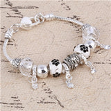 ZOSHI Pink Crystal Charm Silver Bracelets & Bangles for Women