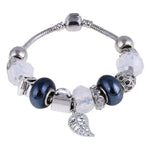 ZOSHI Pink Crystal Charm Silver Bracelets & Bangles for Women