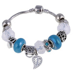 ZOSHI Pink Crystal Charm Silver Bracelets & Bangles for Women
