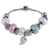 ZOSHI Pink Crystal Charm Silver Bracelets & Bangles for Women