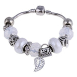 ZOSHI Pink Crystal Charm Silver Bracelets & Bangles for Women
