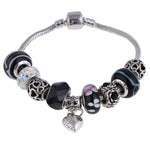 ZOSHI Pink Crystal Charm Silver Bracelets & Bangles for Women