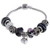 ZOSHI Pink Crystal Charm Silver Bracelets & Bangles for Women