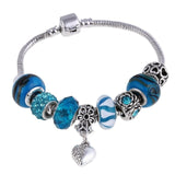 ZOSHI Pink Crystal Charm Silver Bracelets & Bangles for Women