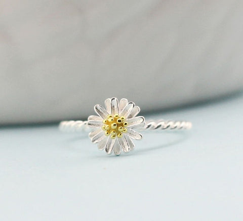 New arrival silver plated ring for women Daisy flower wedding