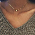 Tiny Heart Necklace for Women SHORT Chain Heart