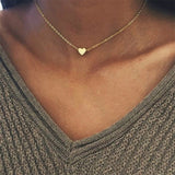 Tiny Heart Necklace for Women SHORT Chain Heart