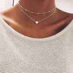 Tiny Heart Necklace for Women SHORT Chain Heart