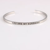 New Silver Stainless Steel Bangle Engraved Positive Inspirational Quote