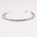 New Silver Stainless Steel Bangle Engraved Positive Inspirational Quote