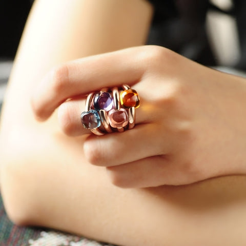 Top Quality Pomell Queen Ring Fashion Multicolor Fruit Hard Candy Magic