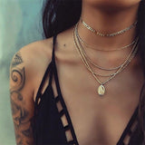Vintage Carved Coin Necklace For Women Fashion