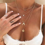 Vintage Carved Coin Necklace For Women Fashion