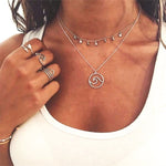 Vintage Carved Coin Necklace For Women Fashion