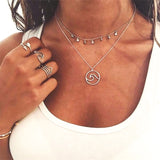 Vintage Carved Coin Necklace For Women Fashion