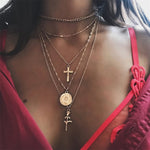 Vintage Carved Coin Necklace For Women Fashion