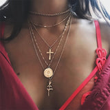 Vintage Carved Coin Necklace For Women Fashion