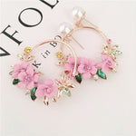Trendy Cute Pink Flower Earrings For Women Girls Jewelry