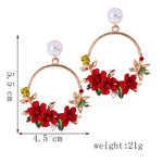 Trendy Cute Pink Flower Earrings For Women Girls Jewelry