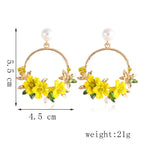 Trendy Cute Pink Flower Earrings For Women Girls Jewelry