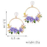 Trendy Cute Pink Flower Earrings For Women Girls Jewelry