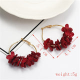 Trendy Cute Pink Flower Earrings For Women Girls Jewelry