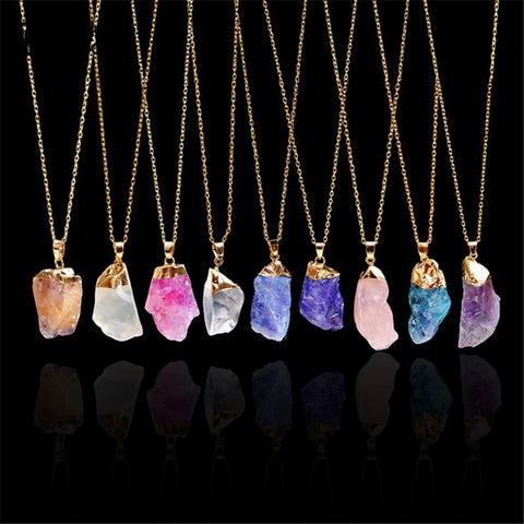 HuaTang Trendy Alloy Multicolour Natural Stone Chain Necklace
