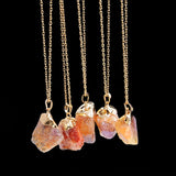 HuaTang Trendy Alloy Multicolour Natural Stone Chain Necklace
