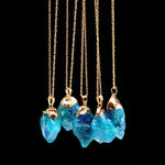 HuaTang Trendy Alloy Multicolour Natural Stone Chain Necklace