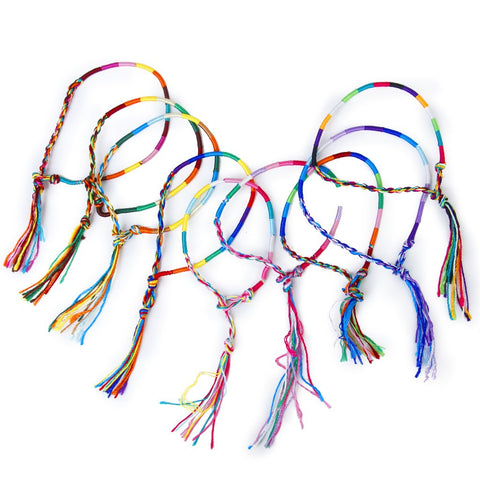 9 x Hippie Style Braided Thread Friendship Bracelets Wrist Ankle Bracelet--Radom Color