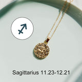 12 Constellation Jewelry Necklace Gold