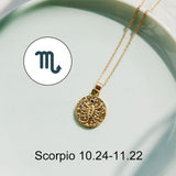 12 Constellation Jewelry Necklace Gold