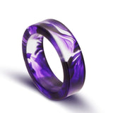 New Fashion Fresh Transparent Epoxy Resin Ring Ink Pattern Vampire Blood