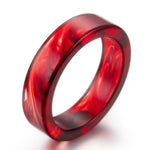 New Fashion Fresh Transparent Epoxy Resin Ring Ink Pattern Vampire Blood