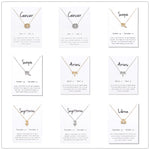Birthday Gifts 12 Constellation Zodiac Pendant Necklace With White Card
