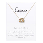 Birthday Gifts 12 Constellation Zodiac Pendant Necklace With White Card