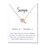 Birthday Gifts 12 Constellation Zodiac Pendant Necklace With White Card