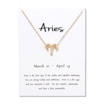 Birthday Gifts 12 Constellation Zodiac Pendant Necklace With White Card