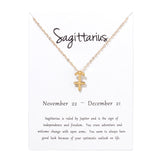 Birthday Gifts 12 Constellation Zodiac Pendant Necklace With White Card