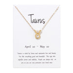 Birthday Gifts 12 Constellation Zodiac Pendant Necklace With White Card