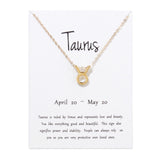 Birthday Gifts 12 Constellation Zodiac Pendant Necklace With White Card