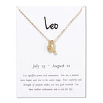 Birthday Gifts 12 Constellation Zodiac Pendant Necklace With White Card