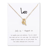 Birthday Gifts 12 Constellation Zodiac Pendant Necklace With White Card