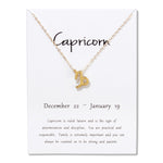 Birthday Gifts 12 Constellation Zodiac Pendant Necklace With White Card