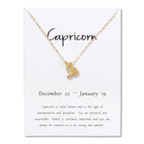 Birthday Gifts 12 Constellation Zodiac Pendant Necklace With White Card