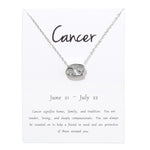 Birthday Gifts 12 Constellation Zodiac Pendant Necklace With White Card